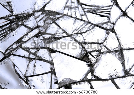 Close up shots of a broken glass