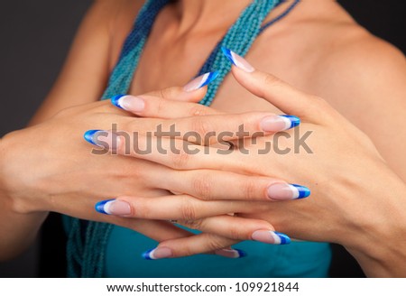 Beautiful Female Hands.Nail art concept