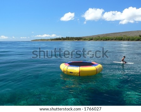 Water Trampoline and Surfer