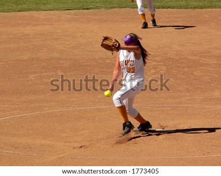Softball Pitcher in middle of Windup