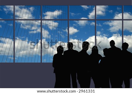 A Business Team silhouette next to the Board Room windows