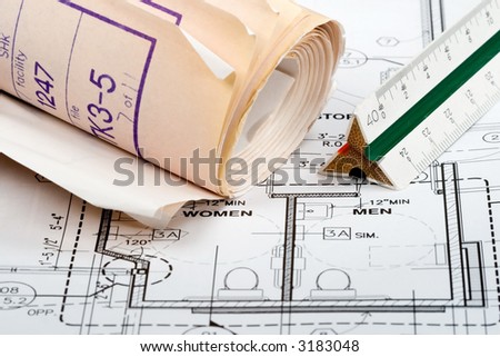 Design drawings for the construction of a planned building