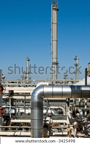 The industrial scale of an oil refinery and its systems