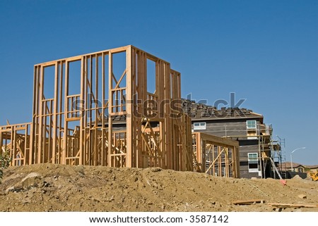 New residential construction in a subdivision of a new community