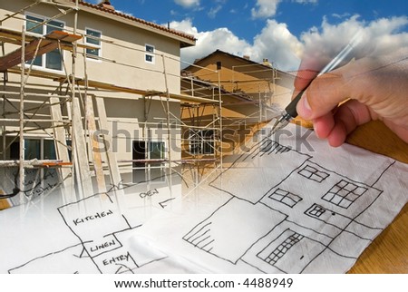 Ready-to-Use construction, architecture, drawing, under-construction, building montage of images