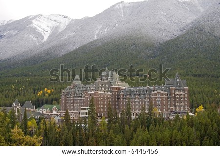 Towering Rocky Mountains covered in winter snow in Alberta, Canada while on a vacation travel holiday