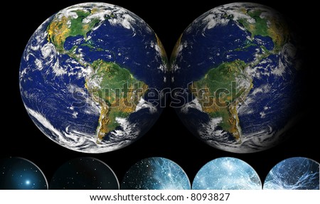 NASA public-use image Globe reflected into Space