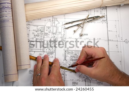 blueprints for homes. stock photo : Architectural lueprints of new homes and communities