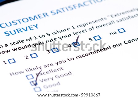 A survey questionnaire for customer satisfaction with checkboxes
