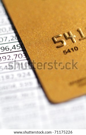 Credit Card on an invoice with financial numbers