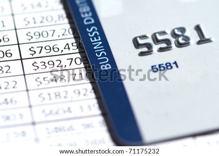 Credit Card on an invoice with financial numbers