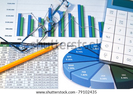 A business strategy using color charts and a calculator