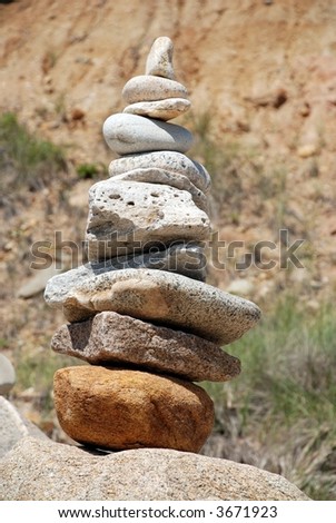 Stacked rocks on the beach