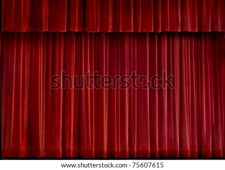 Red velvet concert curtain