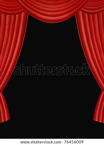 Red curtains with black background