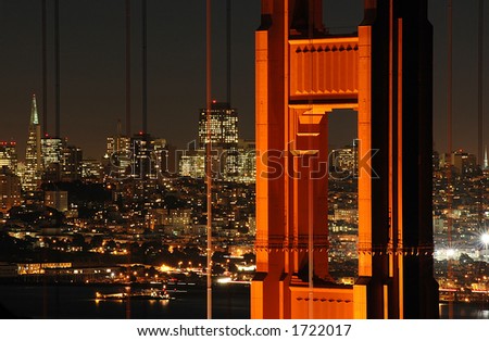 san francisco golden gate bridge at night. stock photo : Golden Gate