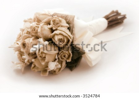 stock photo Wedding bouquet with dried flowers Nostalgic Vintage look 