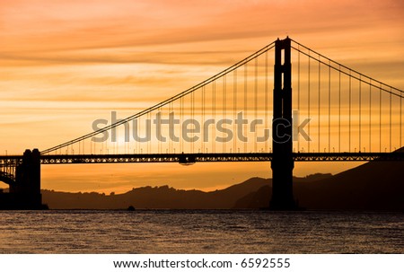 golden gate bridge sunset. of the Golden Gate Bridge