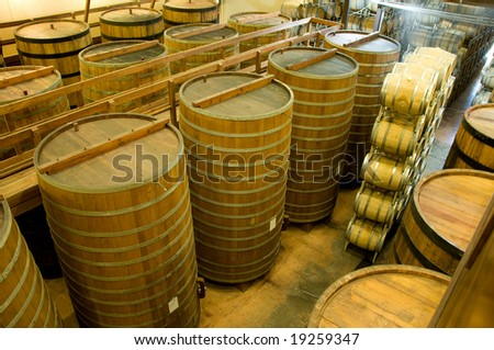 Interior of a winery in Napa, California