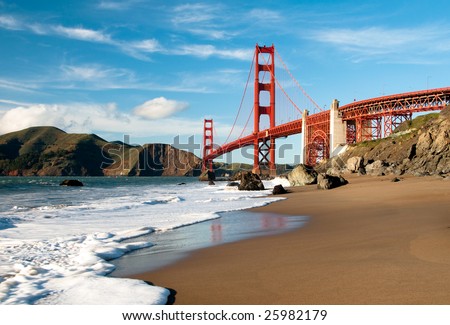 Golden Gate Bridge in San Francisco shot from Marshall Beach.