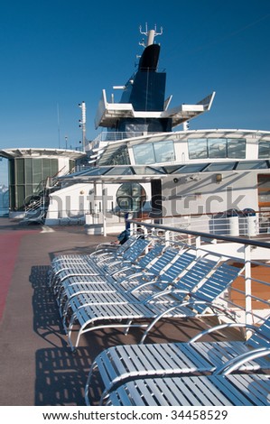 Upper deck of a cruise ship