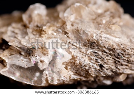 a rough unrefined gypsum sample with large crystals