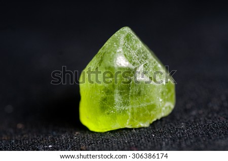 vibrant green forsterite crystal mineral sample gem, science geology