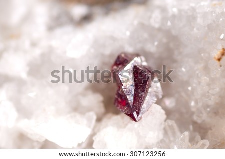 ruby red cinnabar mineral crystals used in manufacturing