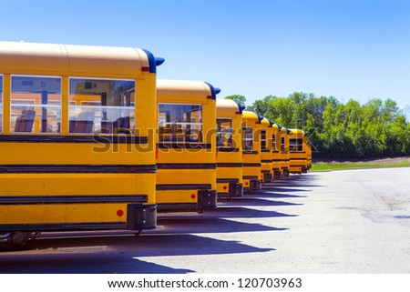 Yellow School Bus With Blue Sky