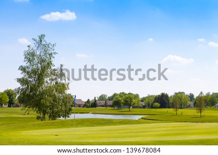 Golf Course With Blue Sky