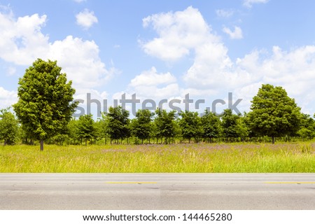 American Country Road Side View