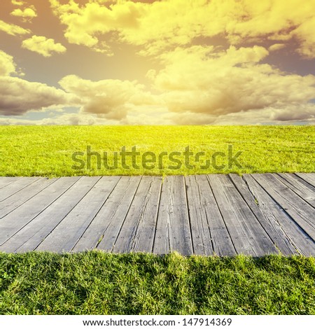 Wooden path in a natural setting