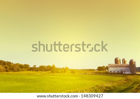 Countryside Farm in the morning