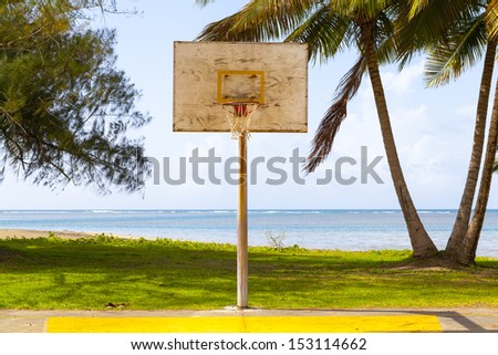 Basketball Field in tropical beach