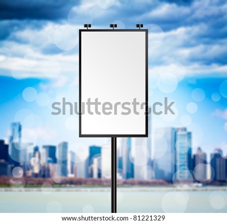 City Poster with blurred city background