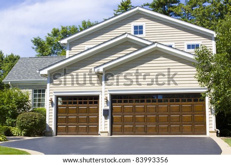 Traditional American Home with Garage