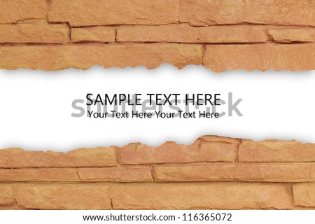 The brick background with the sample text