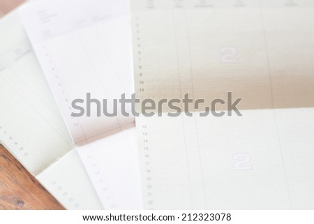 Three of bank account passbooks, stock photo