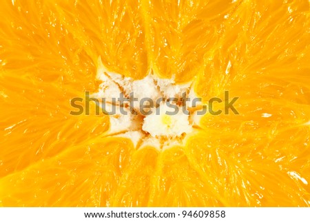 The big shot, big, beautiful, juicy oranges cut in half.
