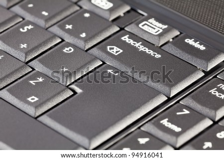 Part of a laptop keyboard with a focus on key enter.