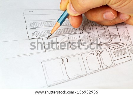 Sketch Of Kitchen Furniture