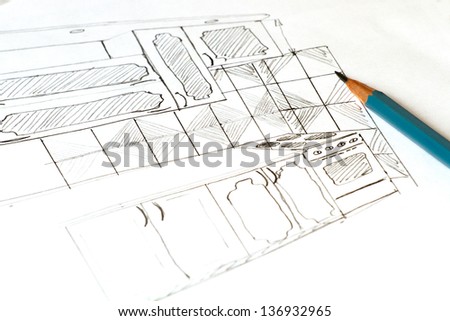 Sketch of kitchen furniture