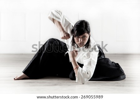 Beautiful Woman Practicing Aikido Stock Photo 269055989 : Shutterstock