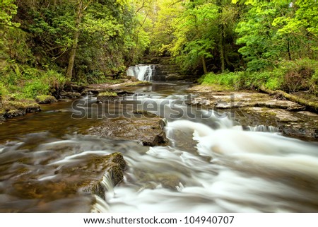 Beautiful waterfall of Clare Glens, Ireland.