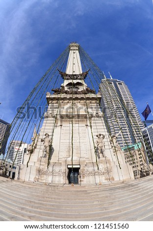 INDIANAPOLIS, IN - NOVEMBER 23: Monument Circle, pictured on November 23, 2012 in Indianpolis, Indiana. It is home to the Indiana Soldiers\' and Sailors\' Monument, honoring veteran Hoosiers.