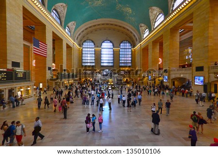 NEW YORK CITY - SEPTEMBER 14: Grand Central Station on September 14, 2012 in New York, New York. Grand Central Terminal is the world\'s largest train station by number of platforms.