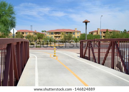 Bike/Pedestrian Path Crossing Over a Bridge Over the Salt River Project in Scottsdale, Arizona
