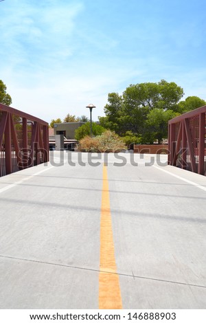 Bike/Pedestrian Path Crossing Over a Bridge Over the Salt River Project in Scottsdale, Arizona