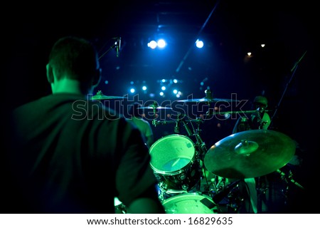 drum set at a rock n roll concert