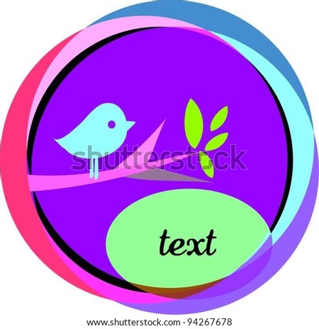  Birds on Sweet Little Bird Sticker Label Design With Speech Bubble Vector Image